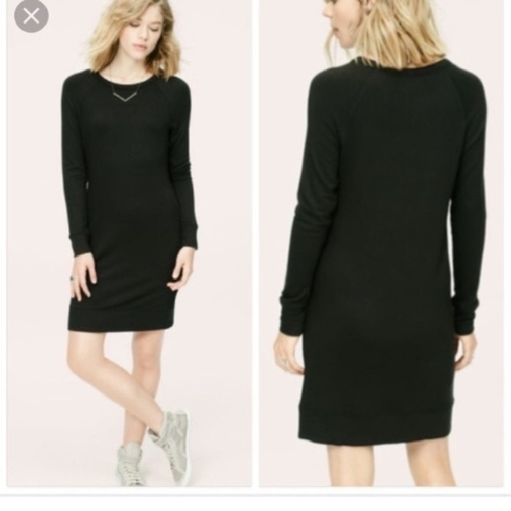 Lou & Grey Long Sleeve Super Soft Knit Dress Black Small